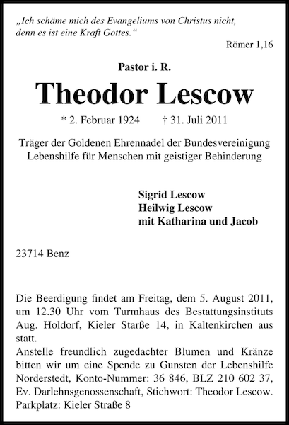 Bild zu Theodor Lescow