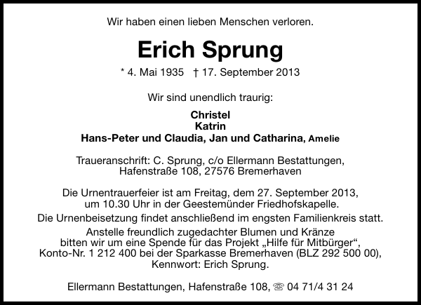 Bild zu Erich Sprung